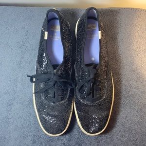 Black Kate spade sparkle keds. great condition